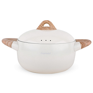 Кастрюля с крышкой 4л ESPRADO Bola антипригарная индукция белый алюминий 000000000001222749