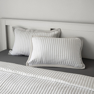 Наволочки декоративные 50x70см 2шт DE'NASTIA Structure строчка белый полиэстер 000000000001224728