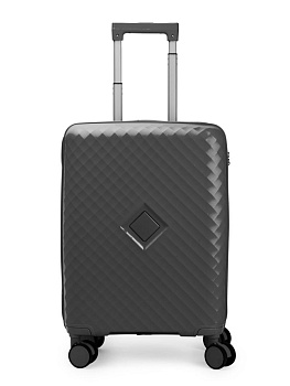 Чемодан на колесах S (36х22х55см) ромб черный PP 000000000001226543