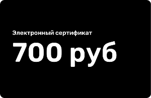 Электронный подарочный сертификат 700 рублей Электронный подарочный сертификат 700 рублей 000000000007000349