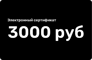 Электронный подарочный сертификат 3000 рублей Электронный подарочный сертификат 3000 рублей 000000000007000354