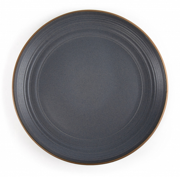 Тарелка обеденная 26,5см NINGBO Dark grey глазурованная керамика 000000000001217559