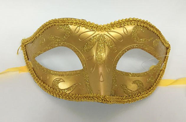 Карнавальная маска Золото Magic Time, пластик 000000000001150315