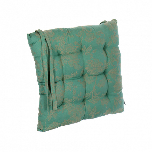 Жаккардовая подушка на стул Arloni, дизайн 2, зеленый, 40х40 см, хлопок 000000000001126535