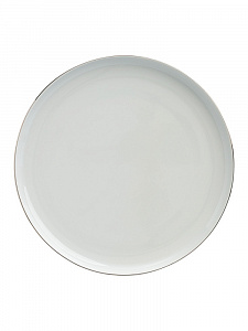 Тарелка обеденная 27см DE'NASTIA MOOD белая с золотистой каймой фарфор 000000000001218845