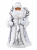 Новогодняя фигурка Дед Мороз в серебряном костюме из пластика и ткани / 15,5x8,5x30,5см арт.80154 000000000001191206