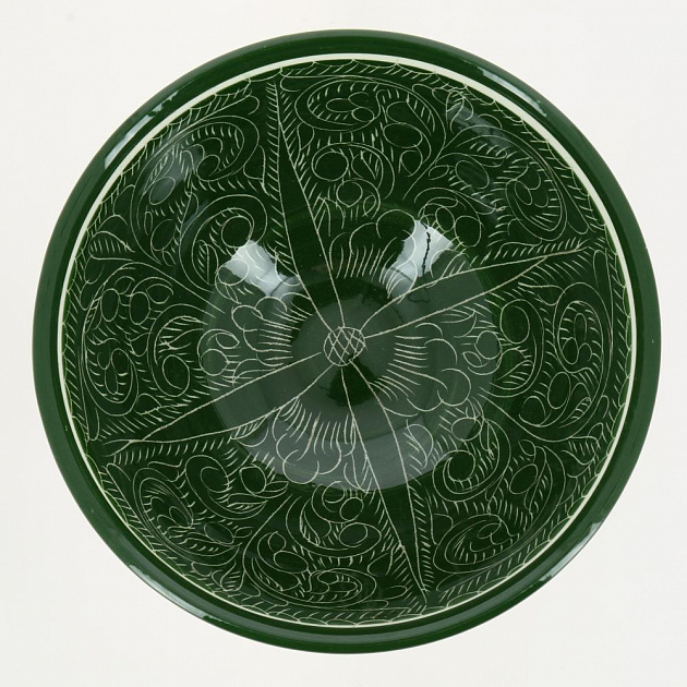 Пиала (коса) 15см ROSHIDON CERAMIK рисунок гравюра green керамика 000000000001209555