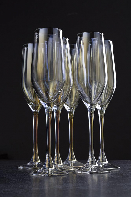 ЗОЛОТИСТЫЙ ХАМЕЛЕОН Набор фужеров для шампанского 6шт 160мл LUMINARC стекло 000000000001181128