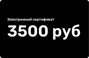 Электронный подарочный сертификат 3500 рублей Электронный подарочный сертификат 3500 рублей 000000000007000355