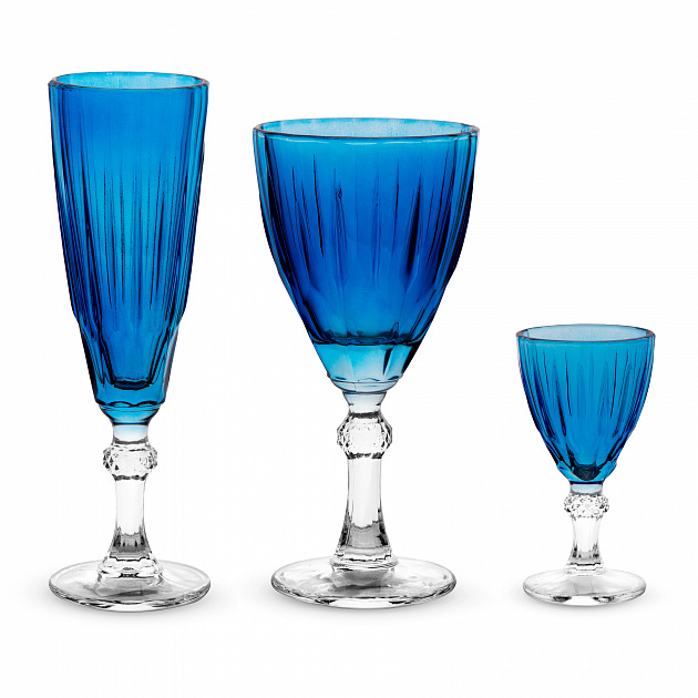 Фужер для шампанского 300мл голубой стекло 000000000001218743