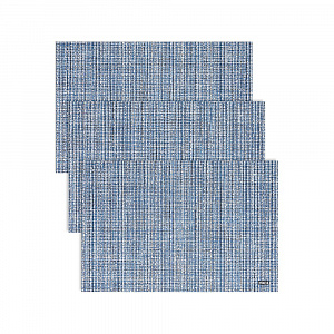 Набор салфеток 3шт 30x45см DE'NASTIA шанель синий/белый ПВХ75%/полиэстер25% 000000000001223338