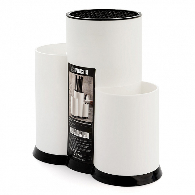 Подставка для кухонных принадлежностей 23x20x11см DE'NASTIA белый пластик 000000000001218803