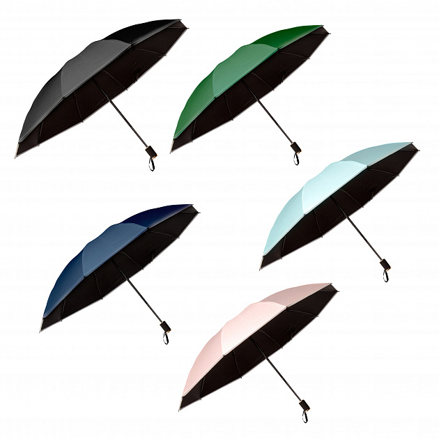Зонтик женский 55см 8 спиц полуавтоматический UV микс 000000000001216490